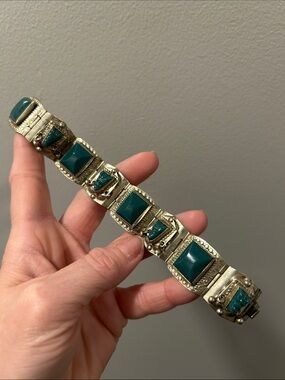 Vintage Sterling Silver Taxco Mexican panel bracelet